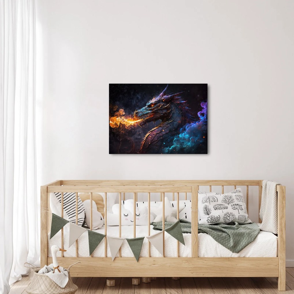 Tablou - Dragon scuipând flăcări (70x50 cm)