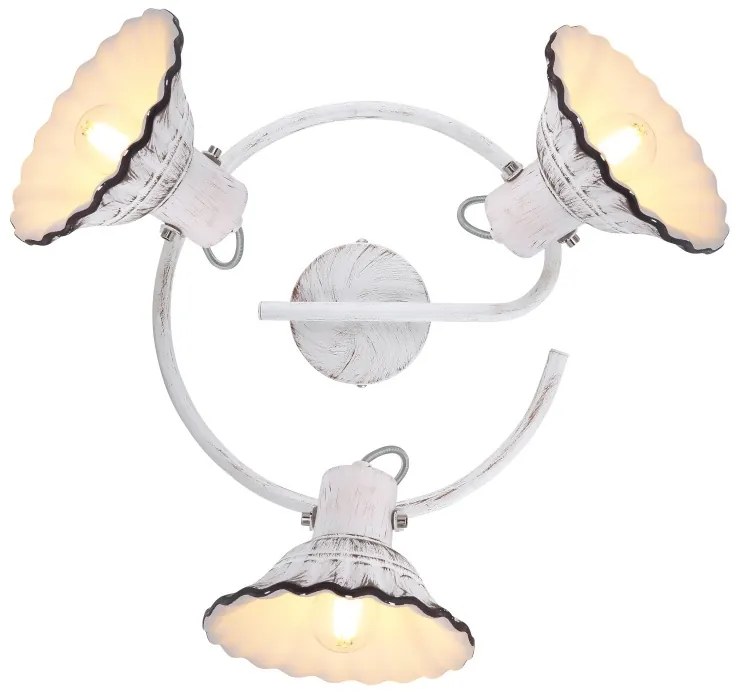 Plafoniera metal stil industrial JOWITA 3 alb-negru