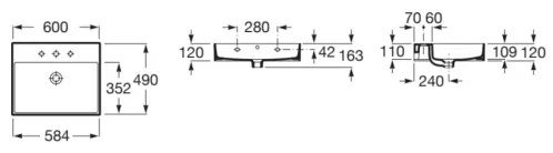 Roca A32752C000 - Lavoar suspendat INSPIRA 60x49 cm ceramică/alb