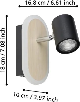 Eglo 901631 - Aplica de perete tip spot RIMBOCCHI LED/7W/230V maro/negru