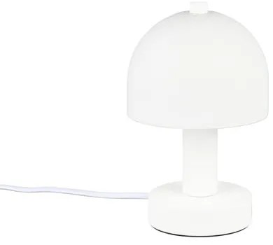Veioză albă cu abajur din sticlă (înălțime 19 cm) Glenn – Trio