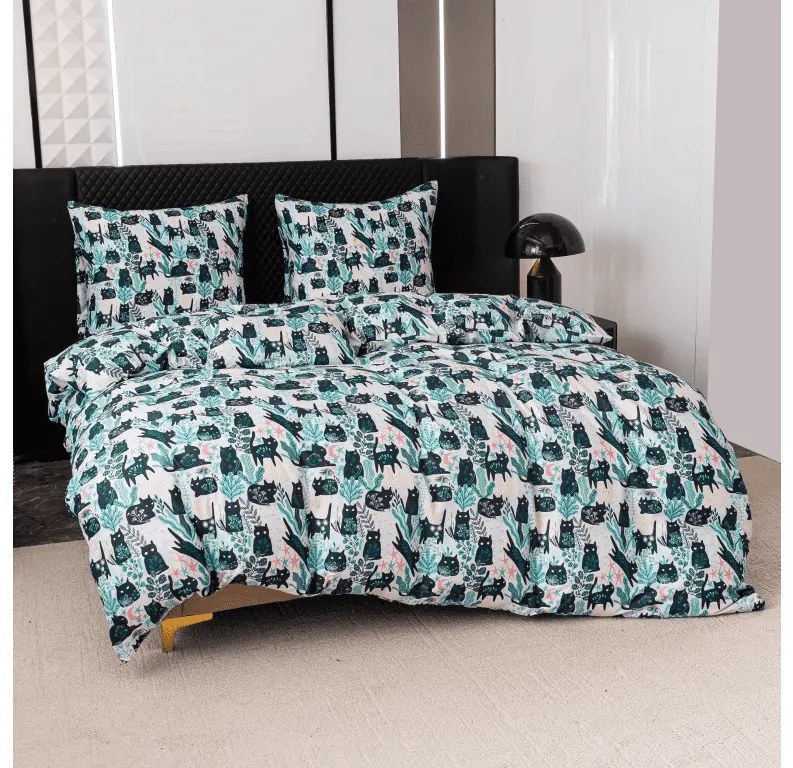 Lenjerie de pat din microfibra CREEPY CATS colorat Dimensiune lenjerie de pat: 70 x 90 cm | 140 x 200 cm