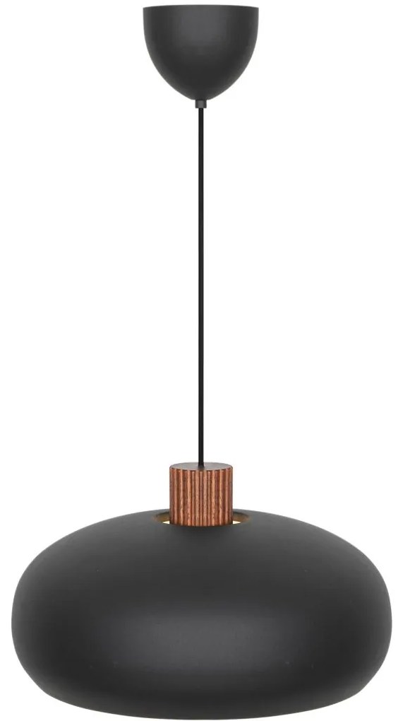 Lustra, Pendul Design Nordic Minimalist, Lemn, Metal, Aurelio negru
