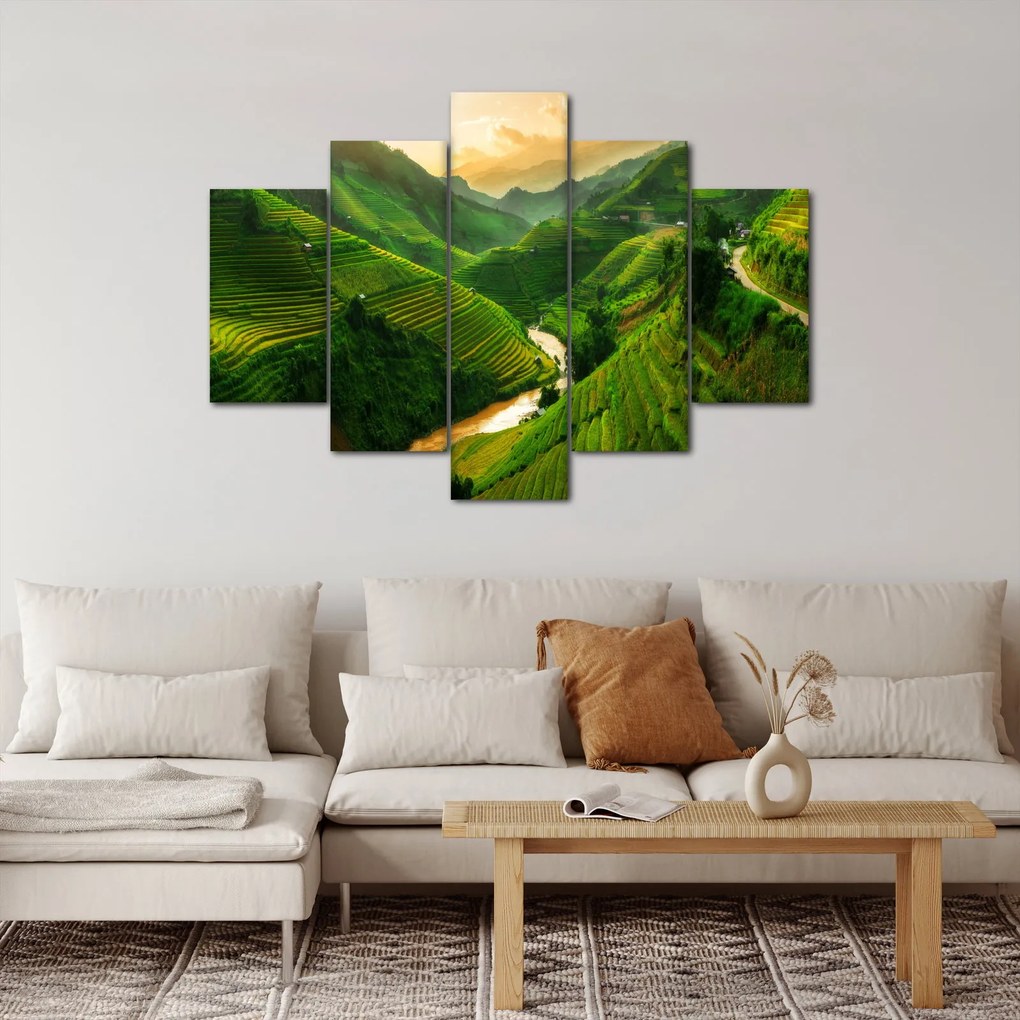 Tablou - Terase de orez Mu Cang Chai (150x105 cm)