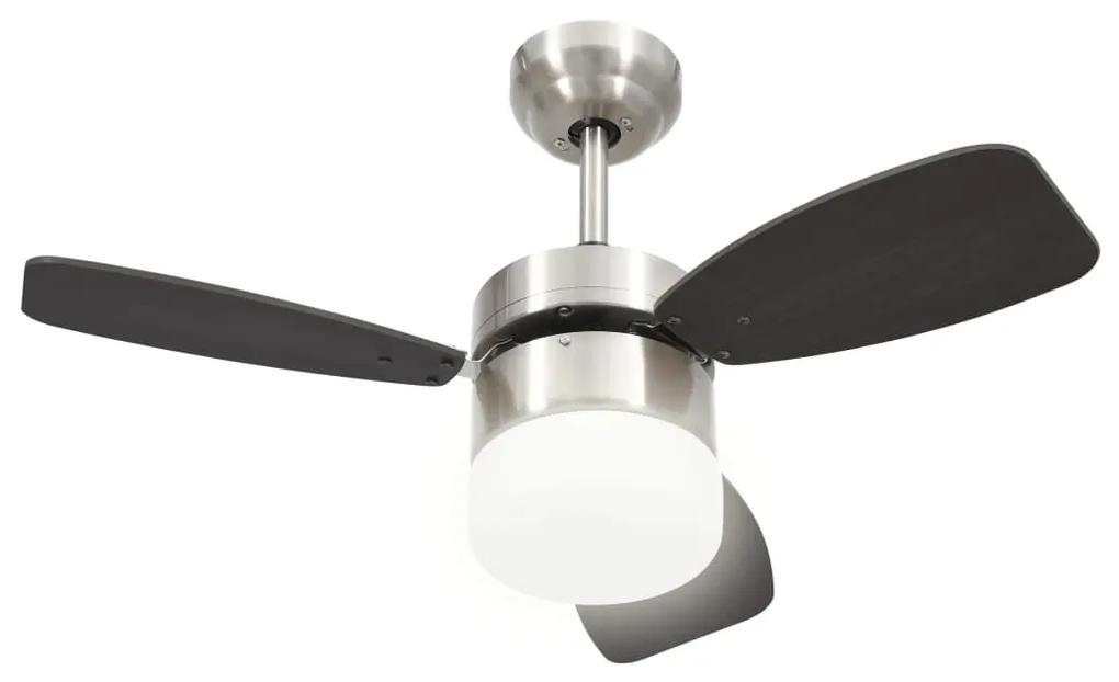 Ventilator tavan cu iluminare si telecomanda, maro inchis, 76cm Maro inchis, O 76 x 41.5 cm