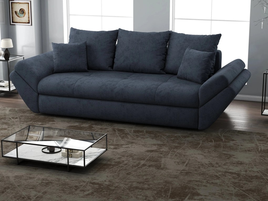 Canapea extensibilă dumonde cu ladă de depozitare si sezut confortabil din spuma high-density, Loana Enjoy Antracit 250x100 cm