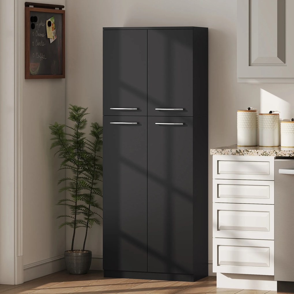 HOMCOM Mobilier de depozitare cu 2 dulapuri și rafturi reglabile din lemn negru | Aosom Romania