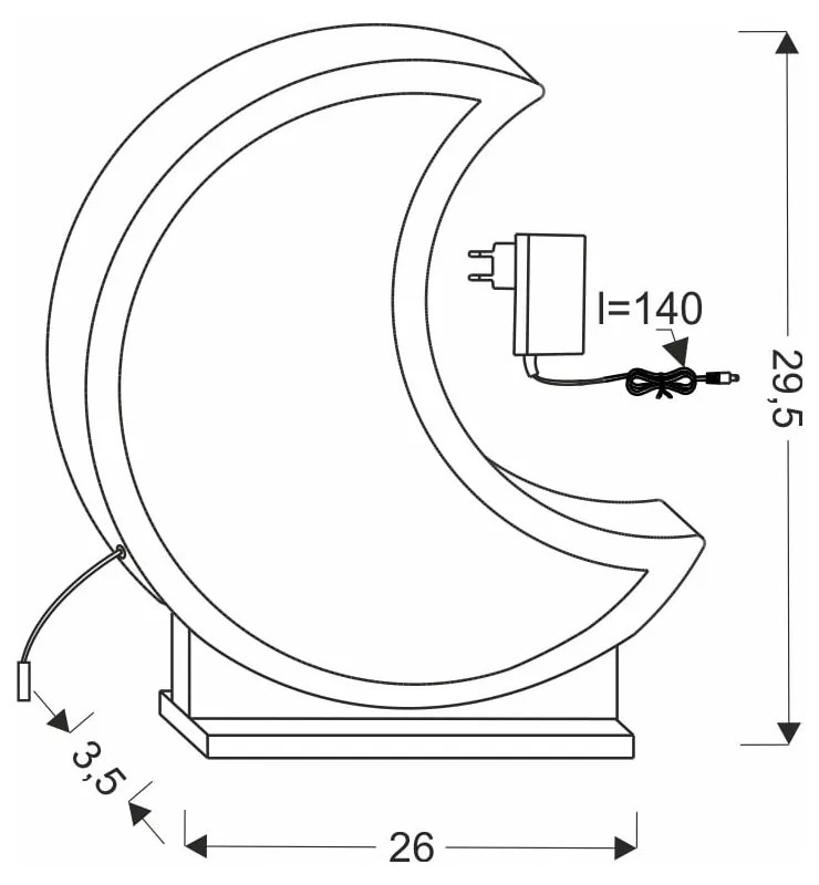 Veioză pentru copii galbenă Moon – Candellux Lighting