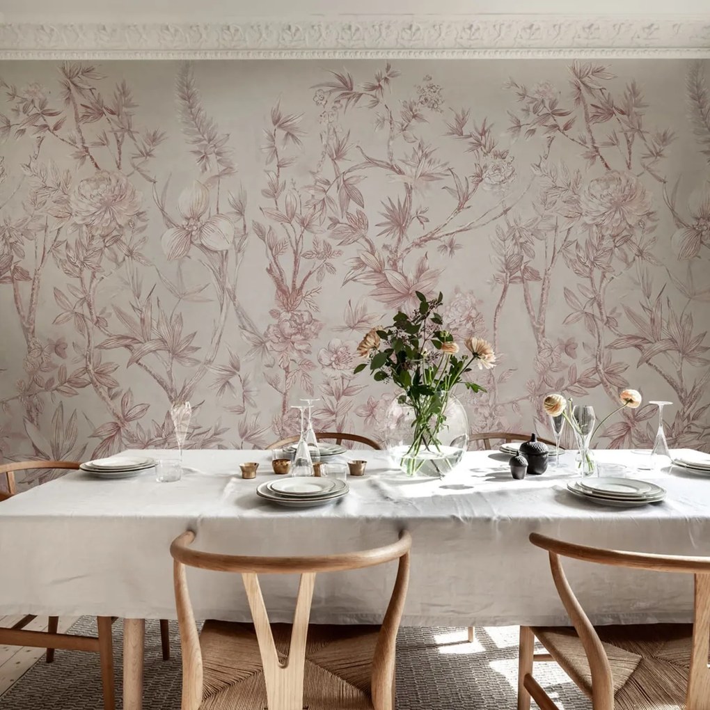 Fototapet, Silk Floral, Dusty Pink, Rebel Walls