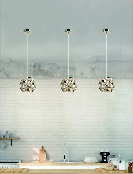 Open Design OR80193 - Pendul cu cablu CARERA, 1x G9/7W/230V, diametru 15 cm, aur roz