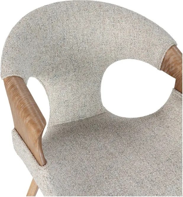 Set de scaune de sufragerie bej cu cotiere 2 buc. tapițat Elif – MOME