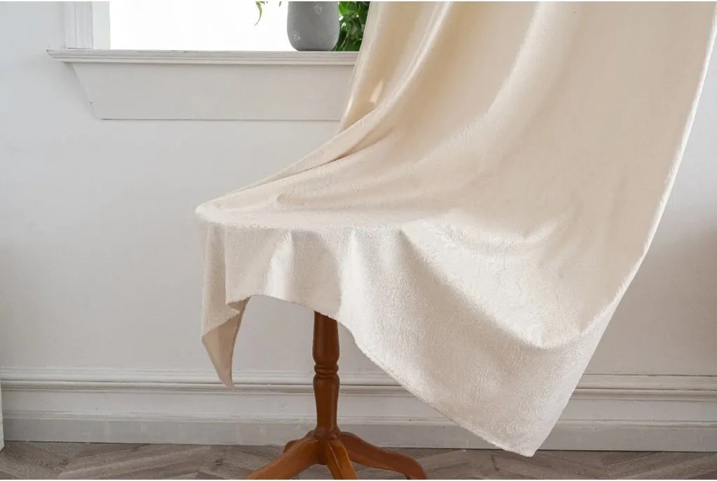 Draperie opaca DUNES VELVET 140x250 cm, crem Agatat: Inele metalice