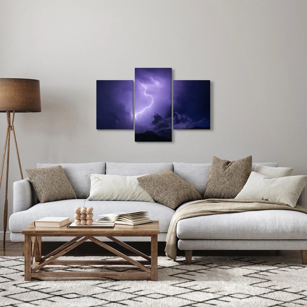 Tablou - cerul violet cu fulger (90x60 cm)