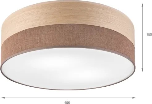 Plafonieră SIRJA WOOD 2xE27/15W/230V d. 45 cm maro/stejar
