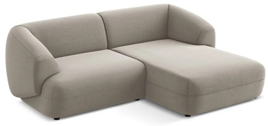 Colțar bej cu tapițerie din catifea (cu colț pe partea dreaptă) Moana – Makamii