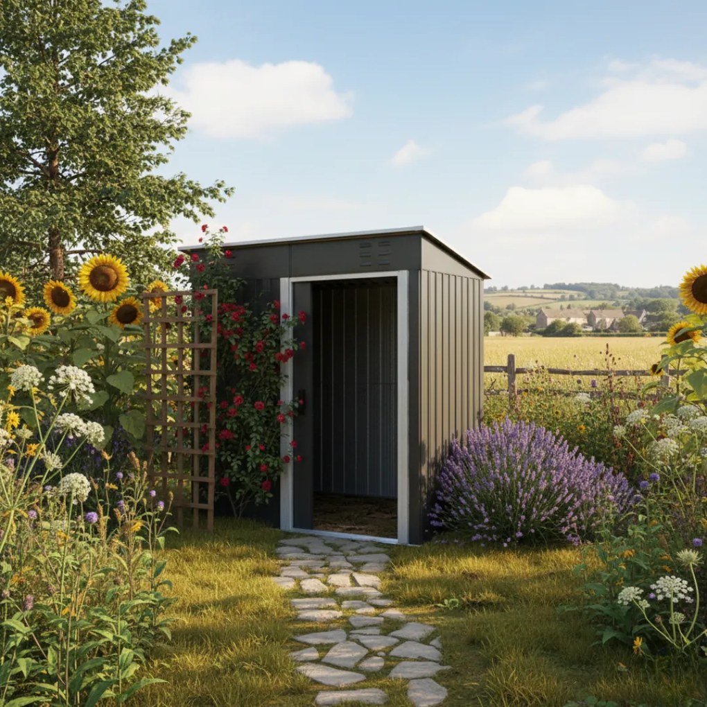 Căsuță pentru unelte de grădină M, 162x86x181cm, antracit Jurhan