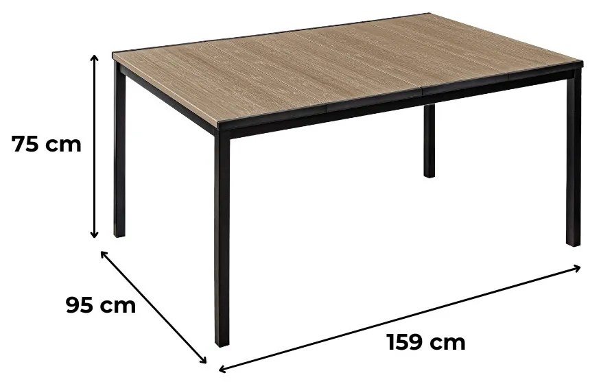 Lagos 6+1 kerti bútor garnitúra szett kőris-grafit