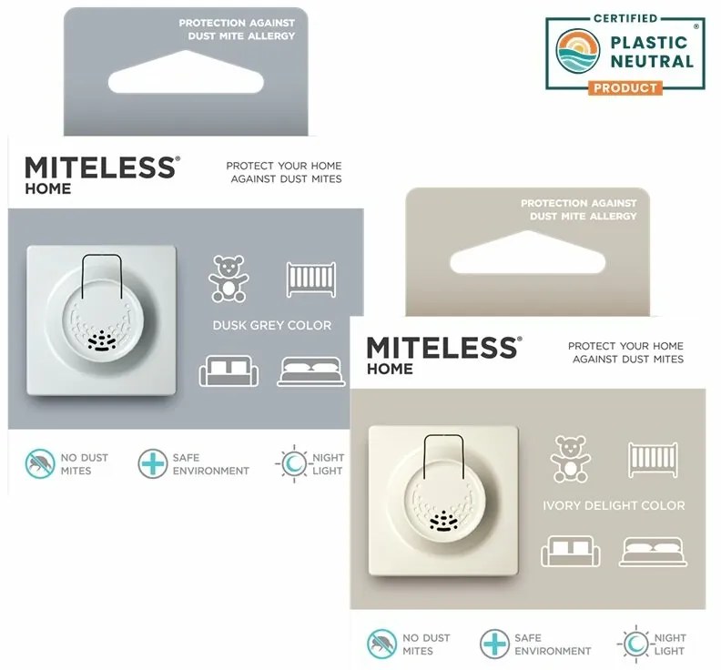 MITELESS® Home Ultrasonic Household Mite Repeller,gri