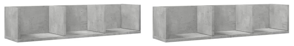 840436 vidaXL Dulapuri perete, 2 buc., gri beton 75x18x16,5 cm lemn prelucrat
