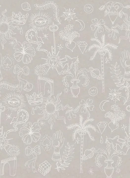 Fototapet, Doodle, Beige, Rebel Walls