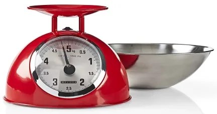 Melissa - cântar de bucătărie retro cu bol, roșu