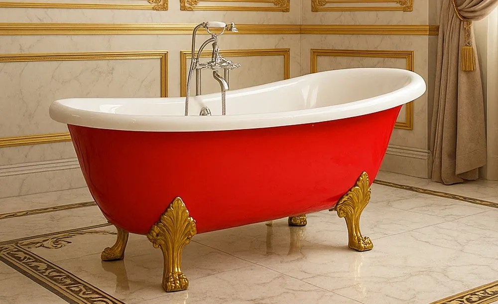 Cada baie freestanding RETRO Alb