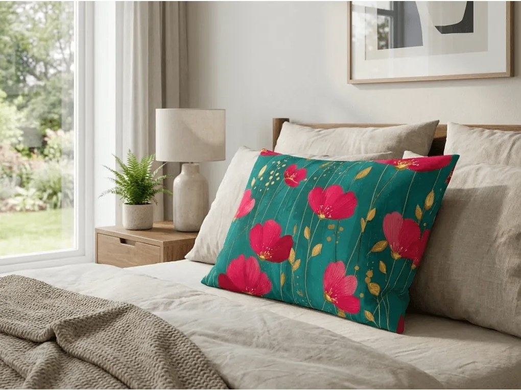 Husa de perna din bumbac VIVIDELLE POLY 50x70 cm, verde