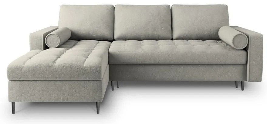 Canapea extensibilă cu șezlong stânga Milo Casa Santo, gri deschis