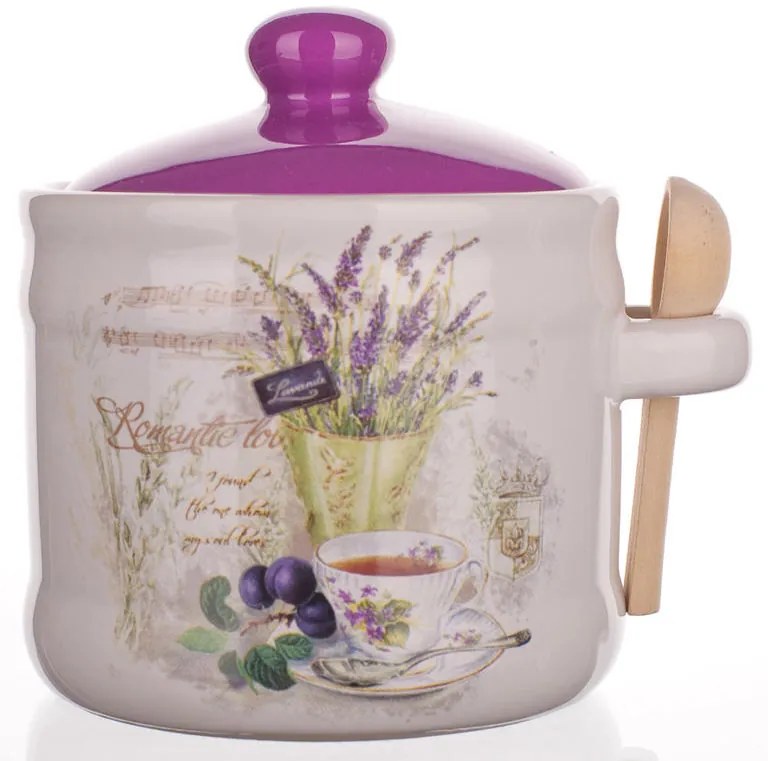 Bol din ceramică cu linguriţă Lavender, BANQUET