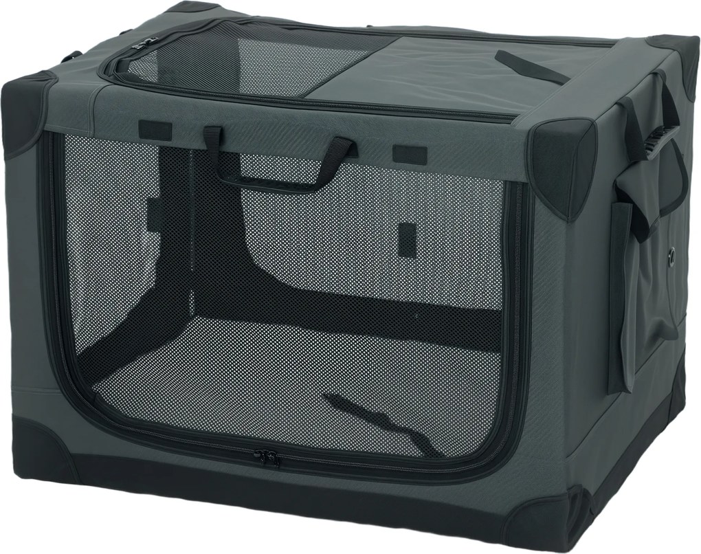 PawHut Transportin moale pliabil pentru câini și pisici cu pernă, husă lavabilă, aerisire Oxford 600D, 76x54x54 cm, Verde | Aosom Romania