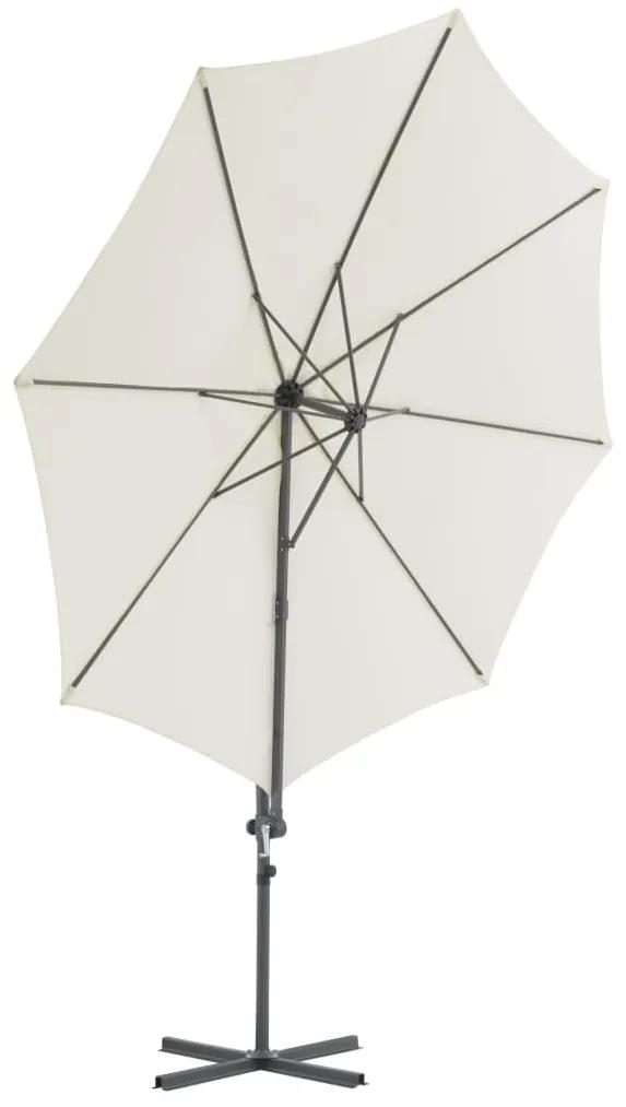 Umbrela suspendata cu stalp din otel, nisipiu, 300 cm Nisip, 300 x 255 cm