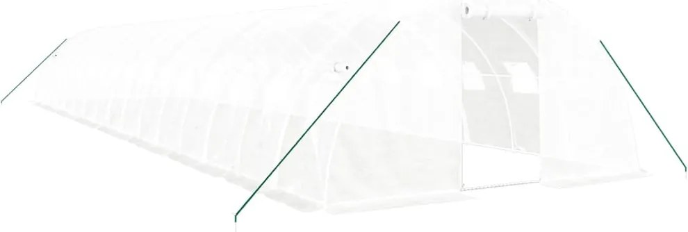 vidaXL Seră cu cadru din oțel, alb, 64 m², 16x4x2 m