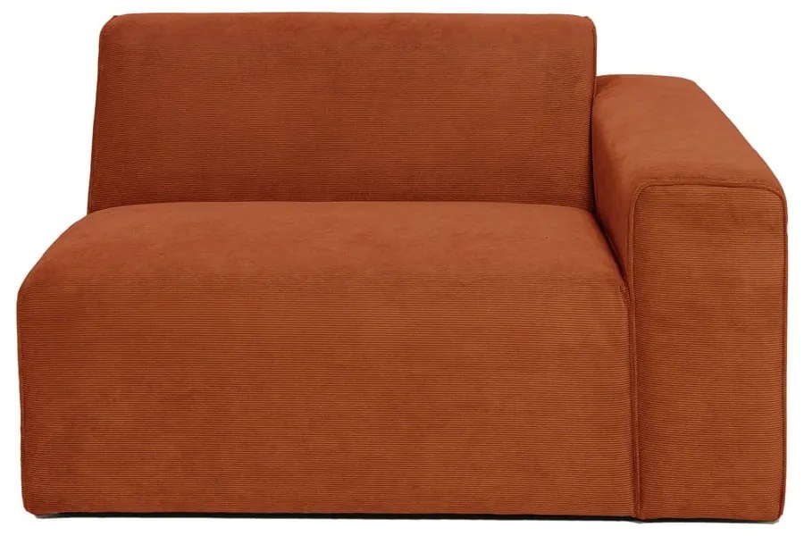 Modul pentru canapea portocaliu din catifea reiată (partea dreaptă) Sting - Scandic