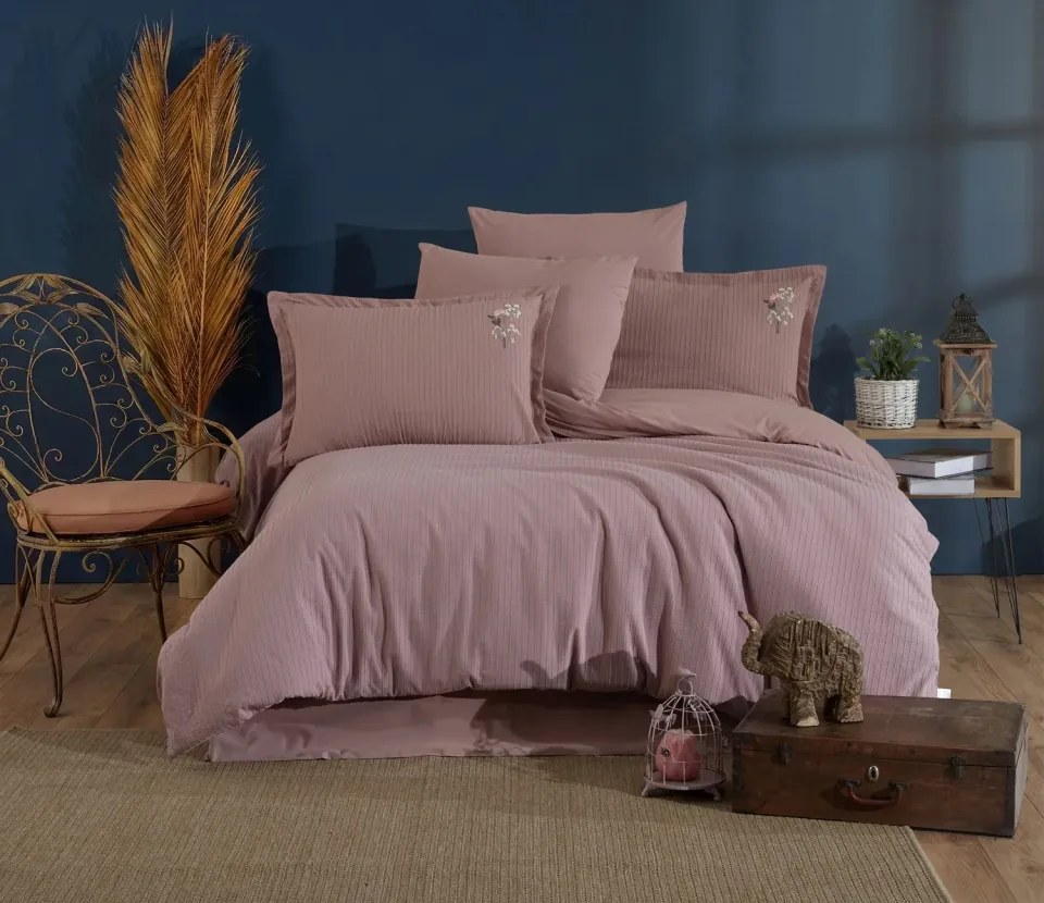 Lenjerie de Pat Clasy Eveya V3, 100% Bumbac Ranforce Boutique, 4 Piese