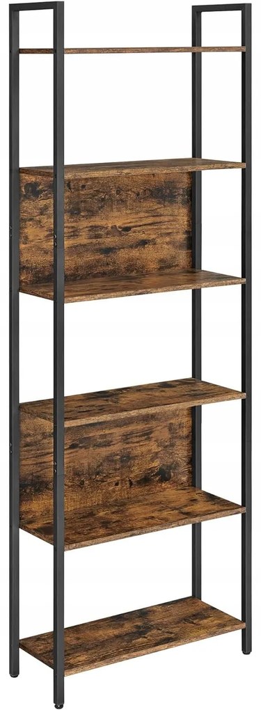 Biblioteca TAYLOR 6 rafturi 186x60cm, rustic maro
