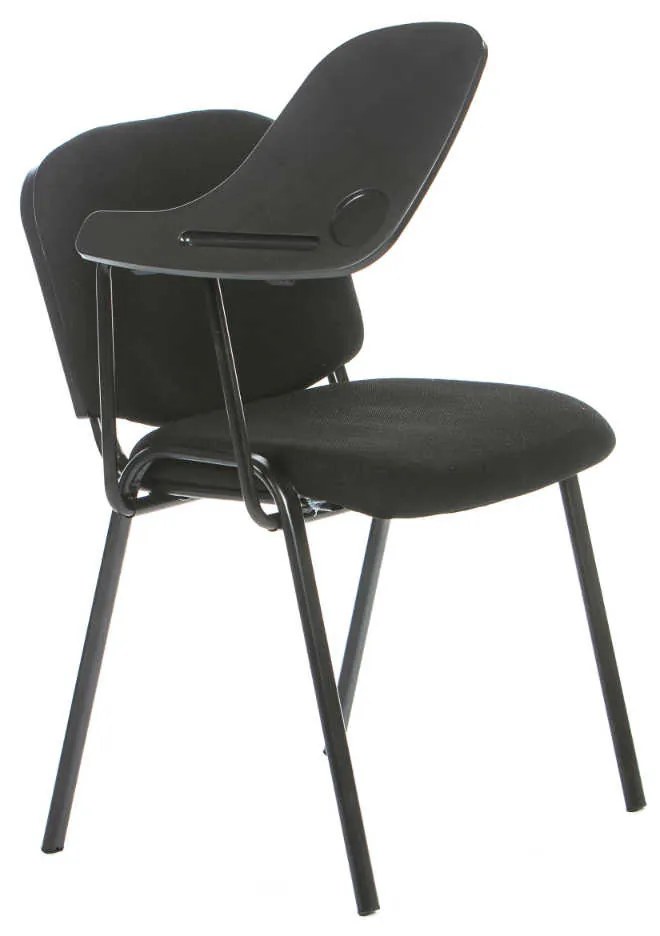 Scaun vizitator cu masa rabatabila, negru, 53x40x76 cm