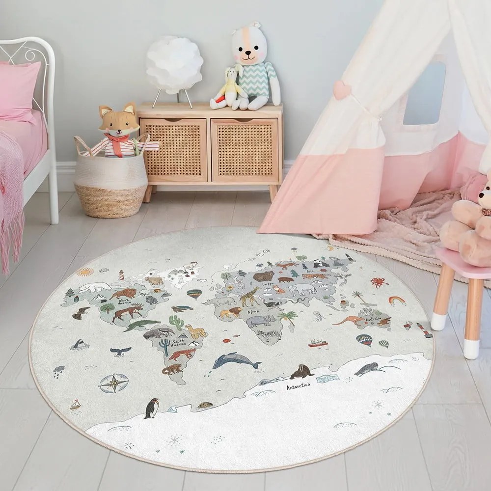 Covor de joacă pentru copii lavabil ø120 cm Big World – Mila Home