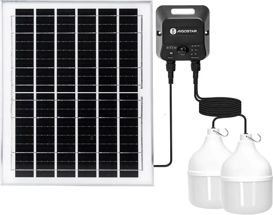 Aigostar - Lustră LED solară cu senzor 2xLED/70W/12V 12000 mAh 6500K Ø 12 cm