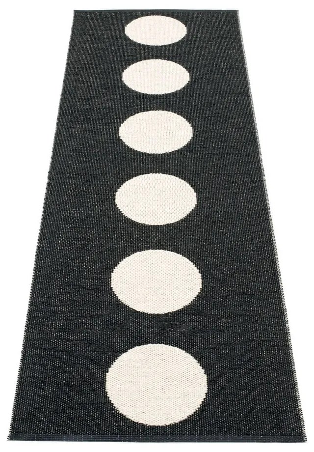 Covor tip traversă pentru interior și exterior alb-negru 70x225 cm Vera Black – Pappelina