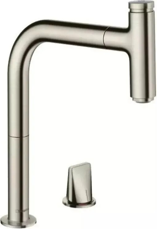 Baterie bucatarie cu dus extractibil crom periat Hansgrohe Metris M71 200 sBox cu 1 jet