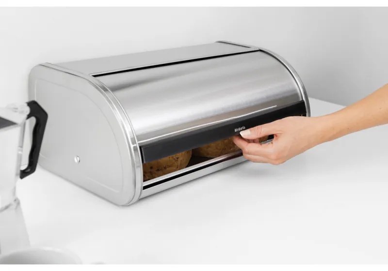 Cutie de paine Brabantia Roll Top 646881, 16 L, 44.5x26 cm, Constructie usoara si robusta, Inox