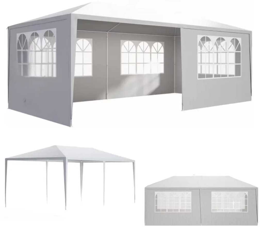 Cort de petrecere NEAPOL, 3x6m, alb Jurhan