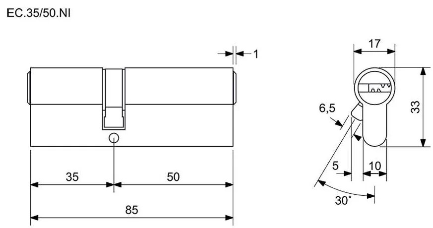 Inserție de construcție EC 35/50, nichel