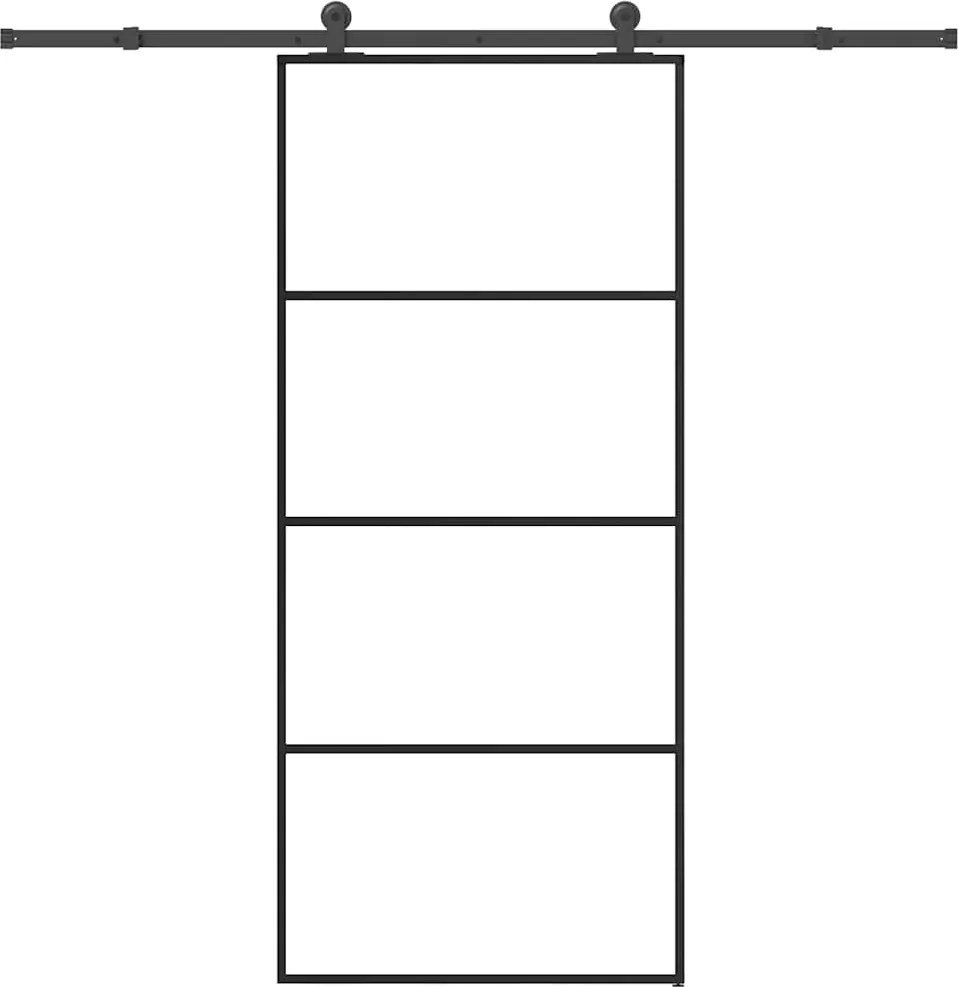 vidaXL Ușă glisantă cu set feronerie, 90x205 cm, sticlă ESG/aluminiu