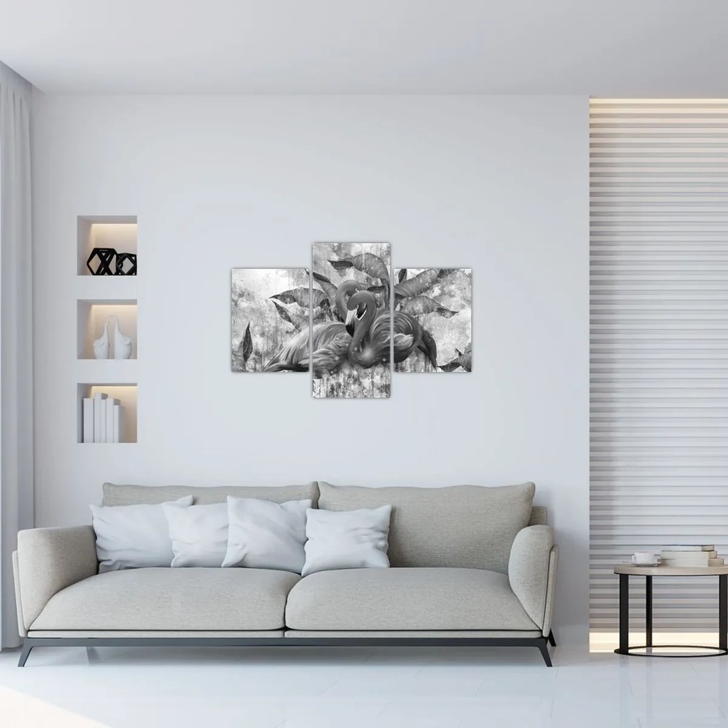 Tablou - Graffiti cu flamingo (90x60 cm)