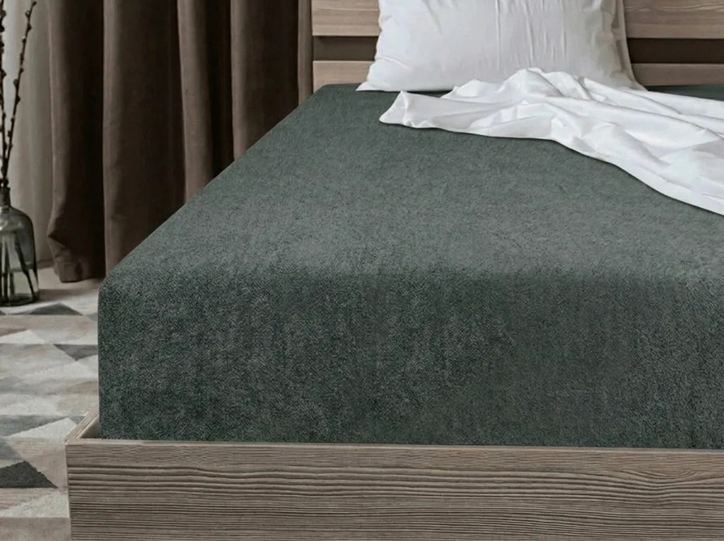 Cearsaf Frote EXCLUSIVE verde-gri 160x200 cm