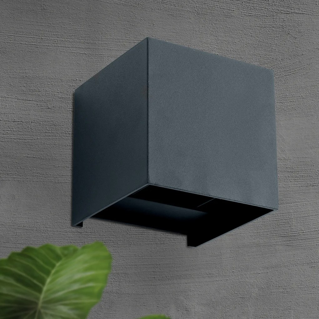Aplica LED de exterior design modern ambiental IP54 Cube anthrazit