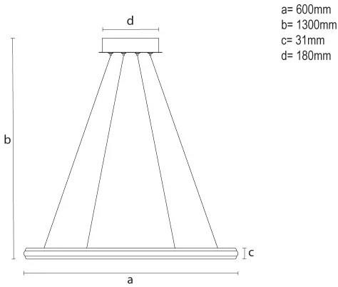 Lustră LED dimmabilă suspendată pe cablu, 55 W, 230 V, 3000–6500 K, Ø 60 cm, cu telecomandă