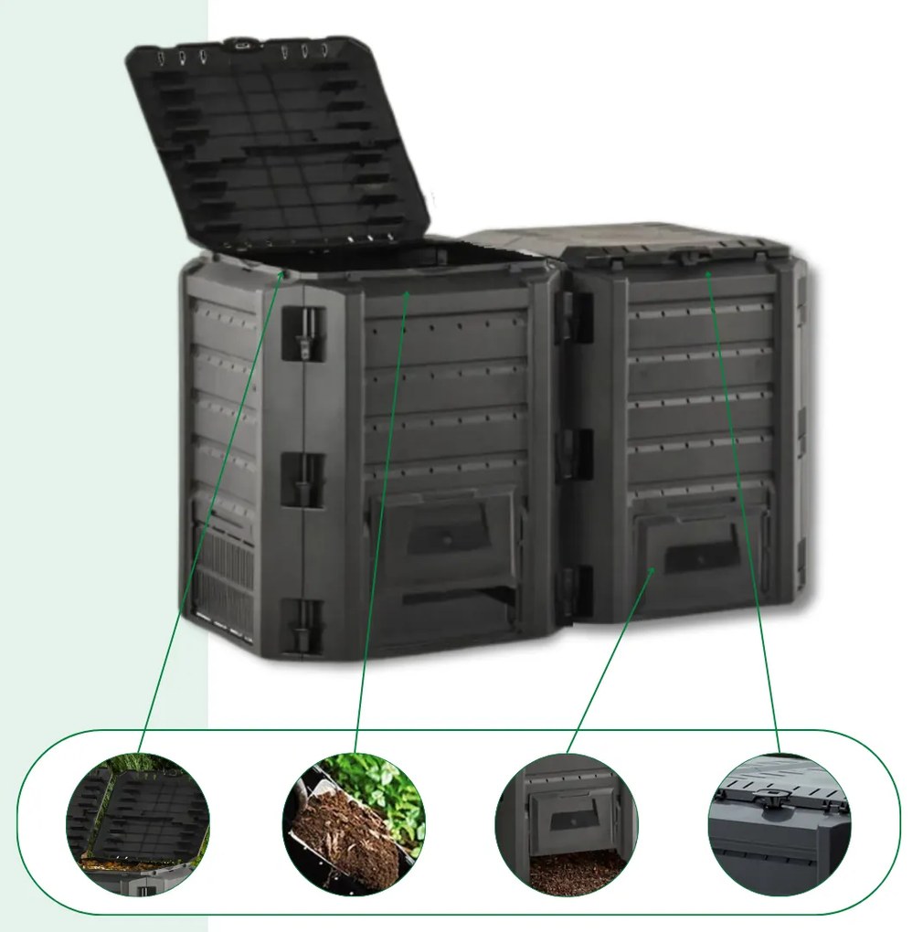 Compostor de grădină - Compogreen 800 l, negru Prosperplast