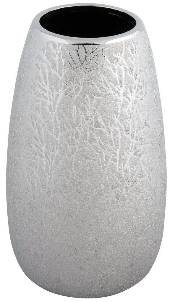 Vaza argintie cu design de ramuri. 26.5cm